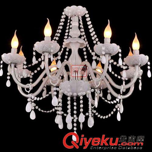 漢宮led水晶餐吊燈臥室歐式8頭水晶吊燈蠟燭吊燈具0508原始圖片3