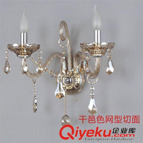 漢宮歐式創(chuàng)意水晶壁燈簡(jiǎn)約床頭壁燈墻壁臥室雙頭客廳蠟燭燈具燈飾原始圖片3