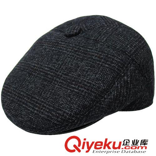 工廠批發(fā) 韓版休閑皮帽子 潮男女秋冬保暖加絨加厚護耳平頂帽873