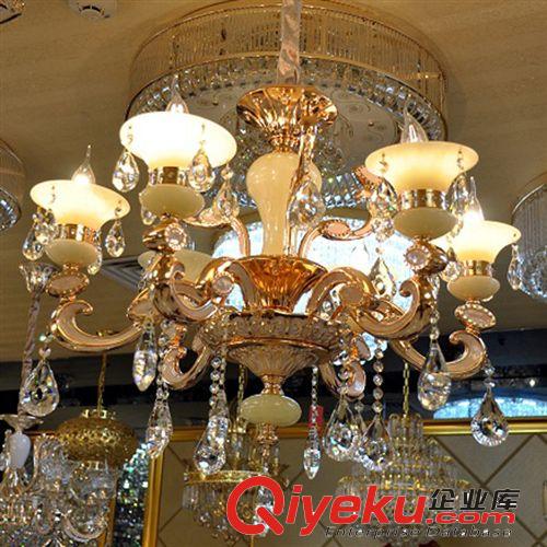 廠家新品直銷 tr玉石鋅合金吊燈 蠟燭水晶吊燈 歐式現在燈具