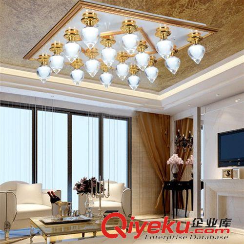 現代簡約長方形客廳燈水晶燈LED吸頂燈具大氣臥室燈餐廳房間燈飾