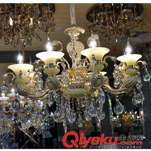 廠家新品直批 進口玉石鋅合金吊燈 蠟燭水晶吊燈 歐式現在燈具