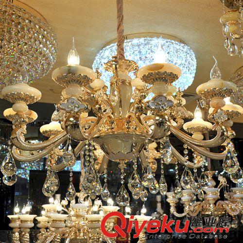 廠家新品直銷 tr玉石鋅合金吊燈 豪華水晶吊燈 歐式現在風格