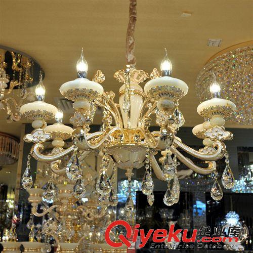廠家新品直銷 tr玉石鋅合金吊燈 豪華水晶吊燈 歐式現在風格