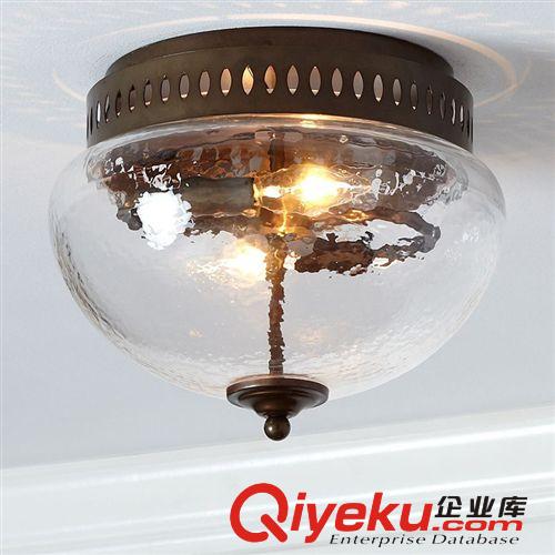 歐式仿古吸頂燈 LED餐廳燈飾 客房玻璃吸頂燈燈具801-1C