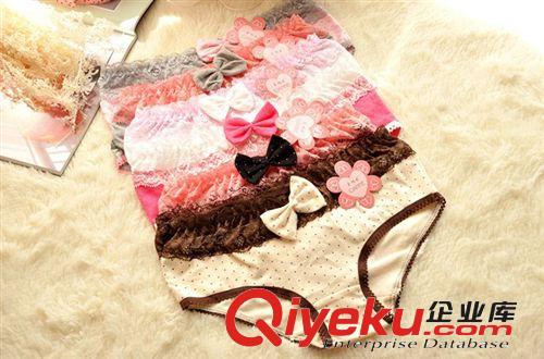 H性感蕾絲內(nèi)褲點點蝴蝶結(jié)內(nèi)褲 全棉女生內(nèi)褲批發(fā)原始圖片2