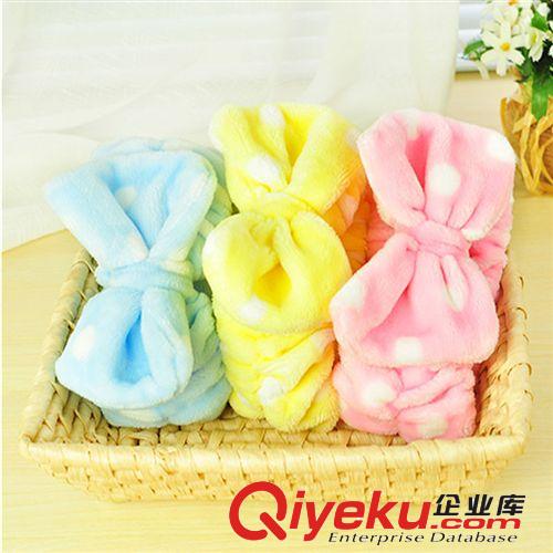 新款韓版可愛(ài)女生發(fā)束 蝴蝶結(jié)圓點(diǎn)洗臉束發(fā)帶批發(fā)原始圖片2