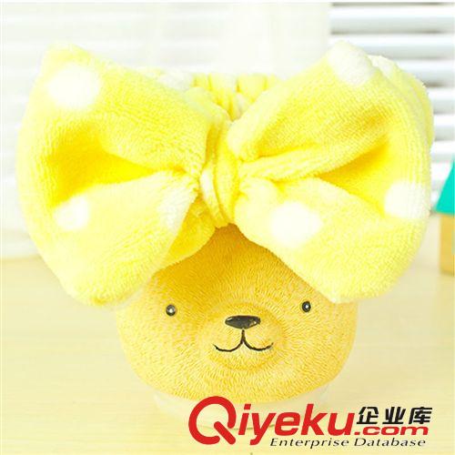 新款韓版可愛(ài)女生發(fā)束 蝴蝶結(jié)圓點(diǎn)洗臉束發(fā)帶批發(fā)原始圖片3
