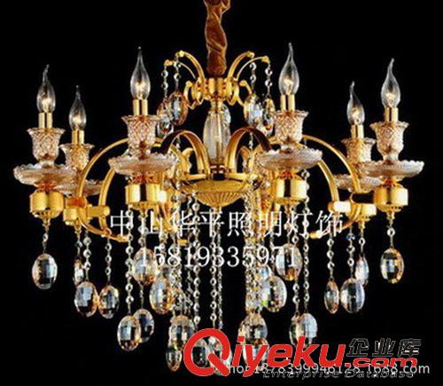 【廠家直銷】供應批發K9金色水晶燈 簡約時尚歐式餐廳客酒店燈具原始圖片2