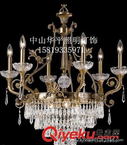 燈飾批發廠家 歐式古銅玻璃水晶吊燈 簡約田園酒店大堂客廳燈具