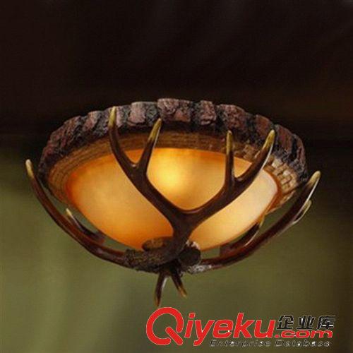 歐式樹(shù)脂美式田園吊燈 雙層鹿角樹(shù)根燈具 酒吧網(wǎng)吧餐廳別墅tj燈