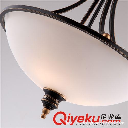 單鍋歐式鐵藝吊燈 單個黑色簡約北歐燈具 走廊樓梯間玄關餐廳燈飾原始圖片3