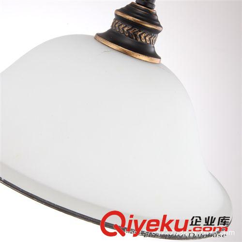 歐式鐵藝單頭吊燈白玉玻璃喇叭頭朝下餐廳吊燈地中海酒吧簡歐吊燈原始圖片3