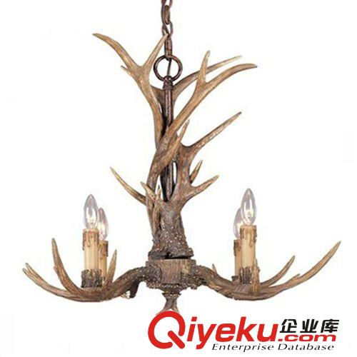 美式田園個(gè)性鹿角燈 復(fù)古樹(shù)脂3頭5頭8頭燈具臥室客廳餐廳網(wǎng)吧吊燈原始圖片3