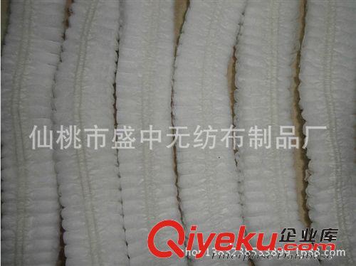 一次性帽子 無(wú)紡布條形帽蘑菇帽 食品帽子 雙筋21“白色原始圖片3