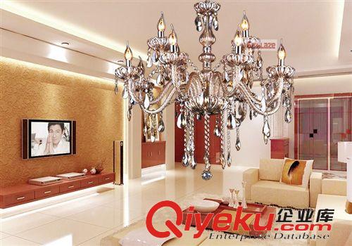歐式干邑色12頭雙層8+4頭蠟燭水晶吊燈 創(chuàng)意客廳餐廳酒店客房燈具原始圖片2