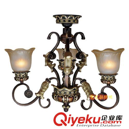 歐式吊燈客廳燈具燈飾 仿古hg鐵藝吊燈 鐵藝樹脂燈 大型吊燈原始圖片2