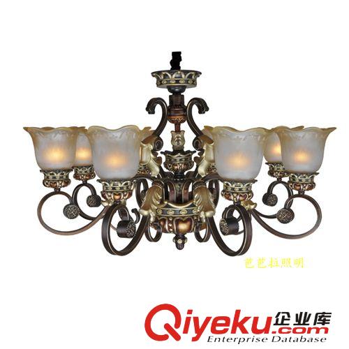 歐式吊燈客廳燈具燈飾 仿古hg鐵藝吊燈 鐵藝樹脂燈 大型吊燈原始圖片3