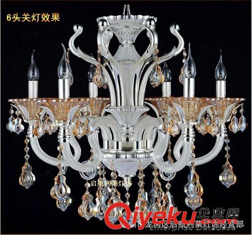 歐式鋅合金蠟燭水晶吊燈別墅酒店會(huì)所客廳燈具燈飾gd餐廳工程燈
