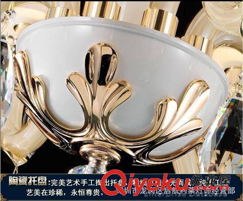 奢華歐式玉石鋅合金色水晶吊燈客廳餐廳led吸頂蠟燭燈飾簡約2536原始圖片3