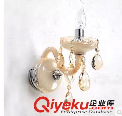 現代歐式創(chuàng)意水晶壁燈簡約床頭壁燈墻壁臥室雙頭客廳蠟燭燈具燈飾原始圖片3