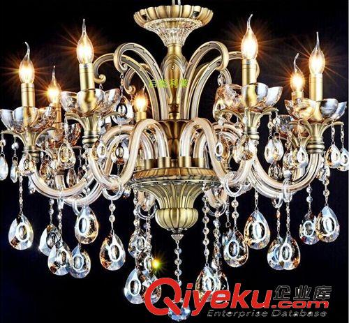歐式鋅合金蠟燭水晶吊燈別墅酒店會所客廳燈具燈飾gd餐廳工程燈