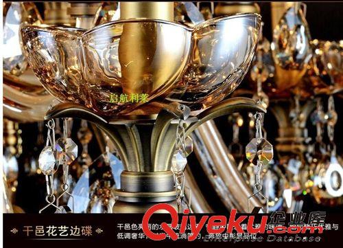 歐式鋅合金蠟燭水晶吊燈別墅酒店會所客廳燈具燈飾gd餐廳工程燈