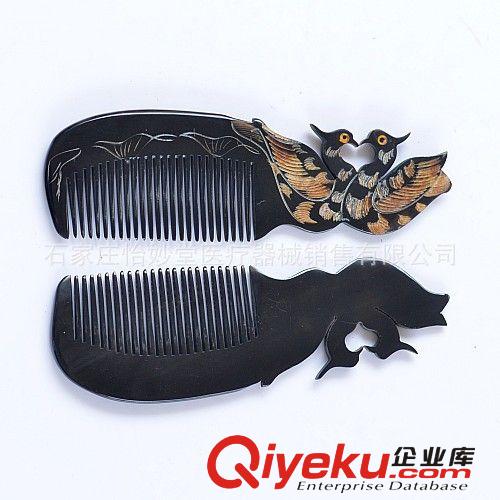{ctr}黑牛角梳工藝梳子鴛鴦梳禮品梳保健梳批發(fā)原始圖片2