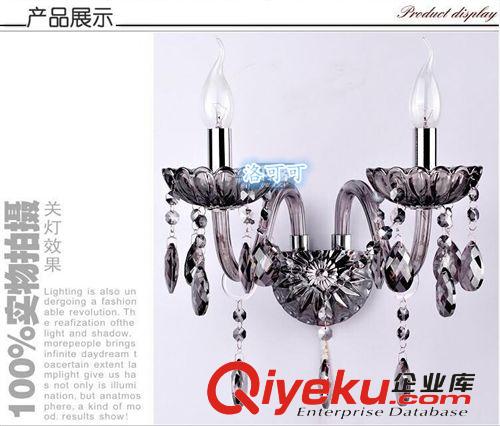 水晶壁燈歐式水晶燈 床頭燈現代雙頭臥室床頭燈鏡前燈現貨批發原始圖片3