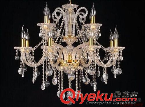 歐式簡約雙金色水晶蠟燭吊燈 燈具燈飾酒店工程燈 臥室客廳餐廳燈