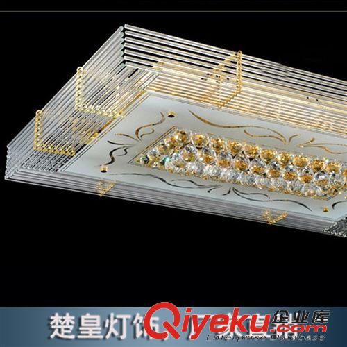 客廳長方形水晶燈 led吸頂燈 家居水晶燈飾具 七彩遙控燈具原始圖片2