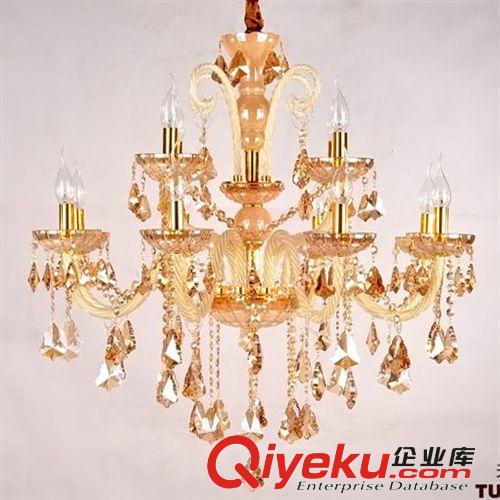 廠家批發(fā)干邑色歐式蠟燭水晶吊燈飾 客廳燈餐廳吊燈臥室燈具6222原始圖片2