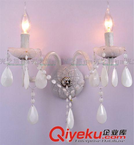tj簡(jiǎn)約led雙頭壁燈 led歐式臥室床頭燈過(guò)道水晶床頭包郵創(chuàng)意原始圖片3