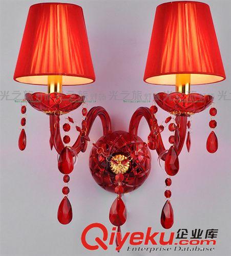 歐式雙頭單頭水晶壁燈 臥室床頭燈 客廳背景墻燈 過道燈限區包郵原始圖片3