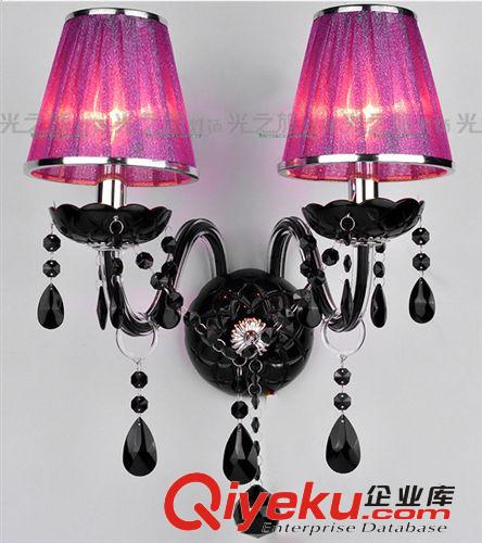 歐式雙頭單頭水晶壁燈 臥室床頭燈 客廳背景墻燈 過道燈限區(qū)包郵原始圖片3