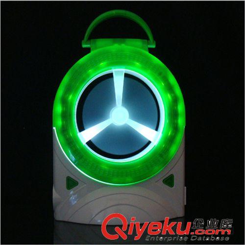 提手式安卓機器人調速風扇+24LED折疊充電臺燈 創意禮品臺燈風扇原始圖片3