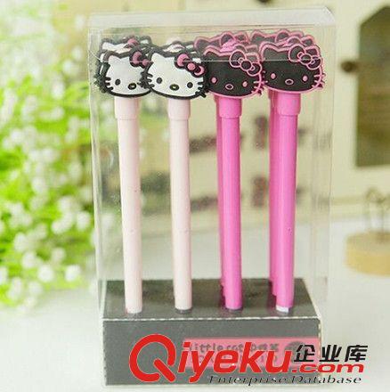 hello kitty學(xué)生可愛軟膠頭中性筆 創(chuàng)意韓國(guó)文具簽字筆黑色0.38mm