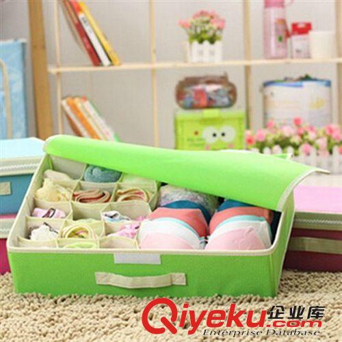 新款糖果色多彩可折疊15格有蓋內(nèi)衣收納盒/文胸襪子收納盒原始圖片2