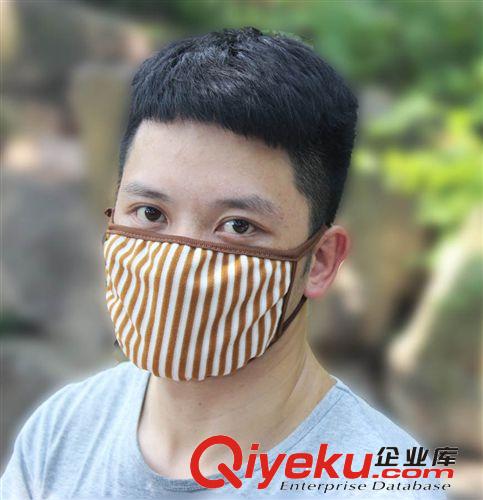 廠家批發情侶口罩韓國時尚保暖防風口罩 男女士黑條口罩原始圖片2