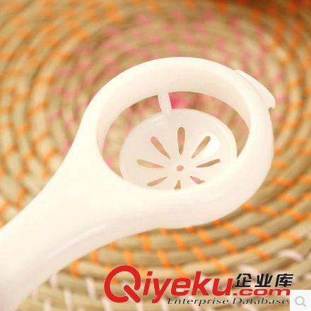 5131 廚房必備工具 純白色蛋清分離器 蛋白蛋黃分離勺子漏勺