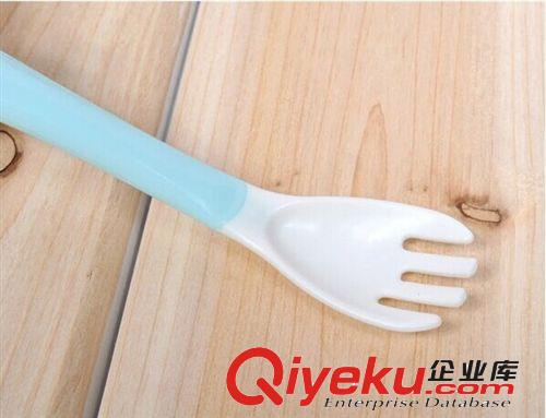 袋鼠寶寶 幼兒湯叉匙組 寶寶湯勺+叉子組合裝 寶寶餐具批發(fā)原始圖片3