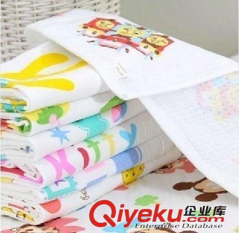 30*50 熱銷款 日單雙層蜂巢紗布毛巾 純棉兒童毛巾批發  卡通圖案