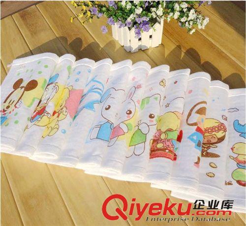 30*50 熱銷款 日單雙層蜂巢紗布毛巾 純棉兒童毛巾批發  卡通圖案