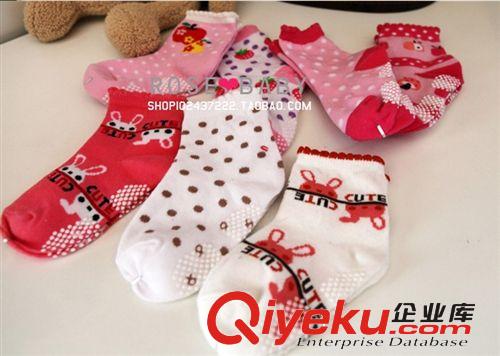 【女】日本原單 純棉卡通兒童襪 女童防滑地板襪 點(diǎn)膠小童襪原始圖片2