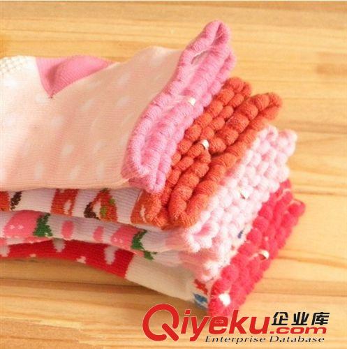 【女】日本原單 純棉卡通兒童襪 女童防滑地板襪 點(diǎn)膠小童襪原始圖片3