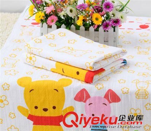 95*115雙層純棉蜂巢紗布 加大童被毛巾 卡通嬰兒浴巾批發  毛巾被原始圖片3