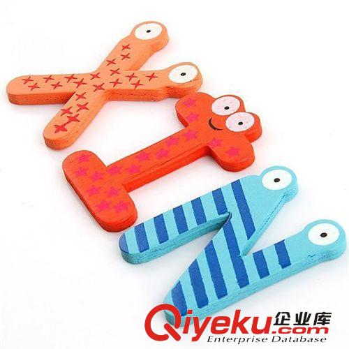 26個英文字母冰箱貼 符號木質冰箱貼 兒童早教卡通磁鐵磁性冰箱貼原始圖片2