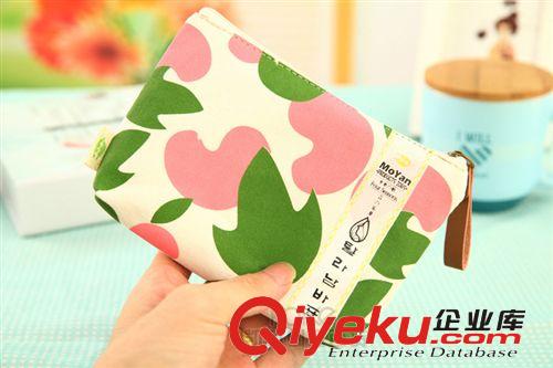 韓版時(shí)尚韓語花季零錢包/四色布藝零錢手機(jī)包韓國文具批發(fā)原始圖片2