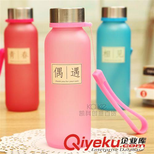 廠家直銷(xiāo)牛奶紋玻璃磨砂杯子 創(chuàng)意學(xué)生杯子 單層便攜玻璃杯帶蓋