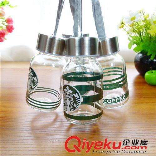 時(shí)尚透明星巴克玻璃杯 夏季學(xué)生禮品杯 單層玻璃杯帶蓋原始圖片3
